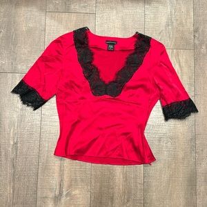 Victoria’s Secret Moda International red lace sexy top S
